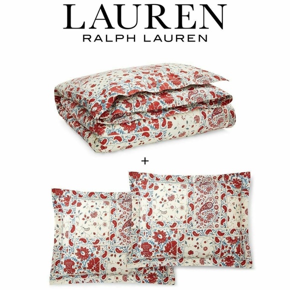 Ralph Lauren Bedding Queen Duvet Cover Set Paisley Floral Poshmark